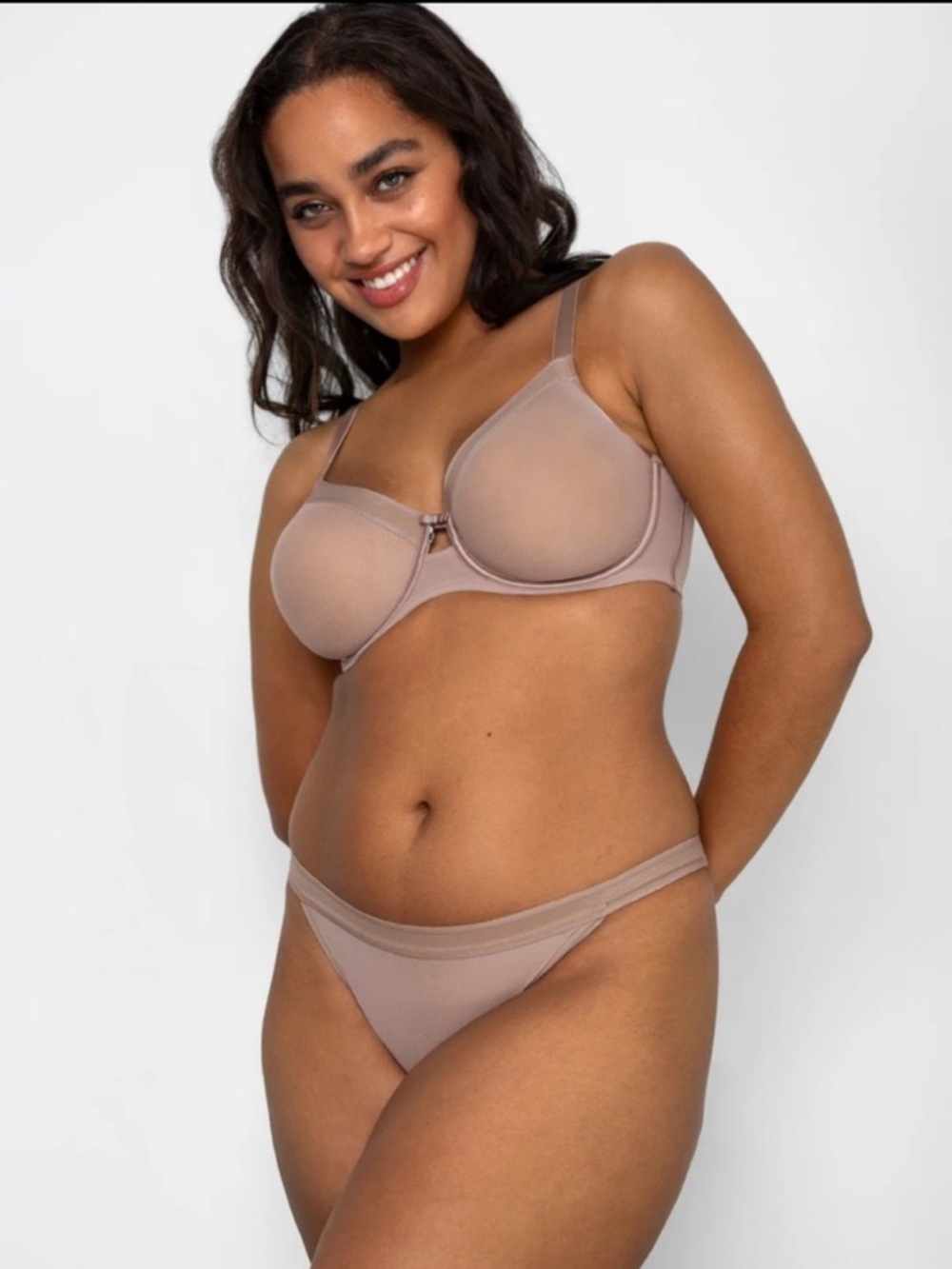 NWT Curvy Couture Sheer Mesh Full Coverage Unlined Underwire Bra